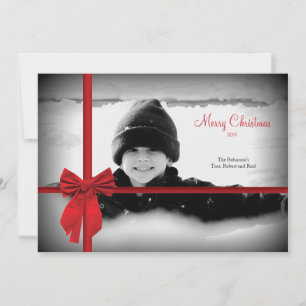 Noël Bow Carte photo de vacances