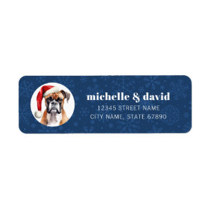 Noël Boxer Chien Retour Adresse Étiquettes