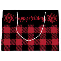 Noël Buffalo Check Red SF Grand sac cadeau