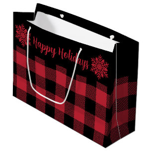 Noël Buffalo Check Red SF Grand sac cadeau