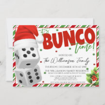 Noël Bunco Nuit Invitation Dice Party Invitation