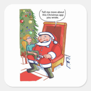 Noël Business Partenaires gros autocollants carrés