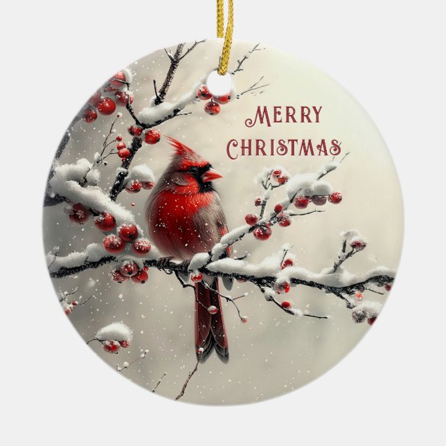 Noël Cardinal Rouge Ornement de Noël (Devant)