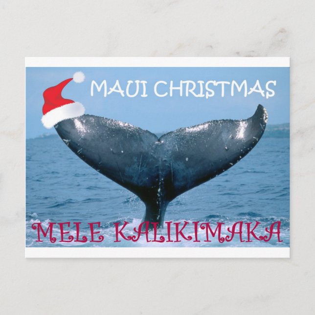 NOËL CARTE DE MAUI DE QUEUE DE BALEINE DE "MELE (Devant)