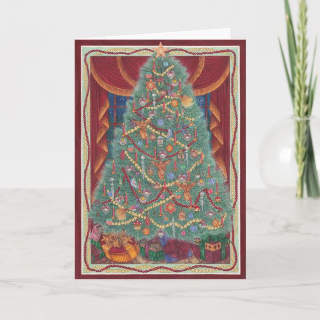 Noël ~ Carte de voeux de l'arbre victorien (Devant)