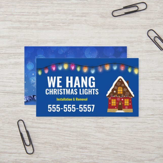 Noël Cartes de visite de l'installation (Devant/Arrière en situation)