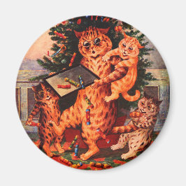 Noël Catland Louis Wain Round Magnet