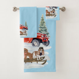 Noël Cavalier King Charles Spaniel Serviette à mai