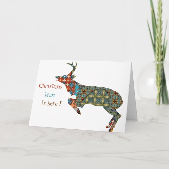 Noël, c'est ici, la carte de vacances pliée (Devant)