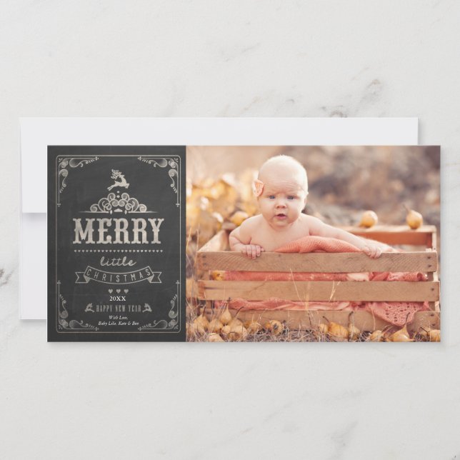 Noël Chalkboard Baby Faire-part Carte photo (Devant)