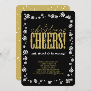 Noël Cheers Snowflakes Fête Invitation