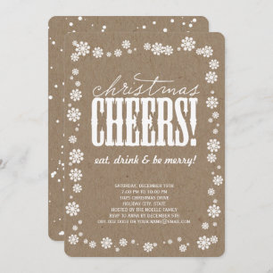 Noël Cheers Snowflakes Fête Invitation