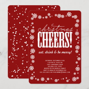 Noël Cheers Snowflakes Fête Invitation