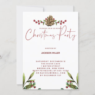 Noël Cherry Fête Invitation