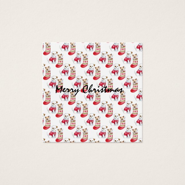 Noel Chien & Chat Stockings (Devant)