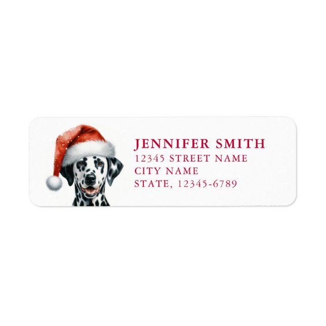Noël Chien dalmate Retourner l'adresse Étiquettes (Devant)