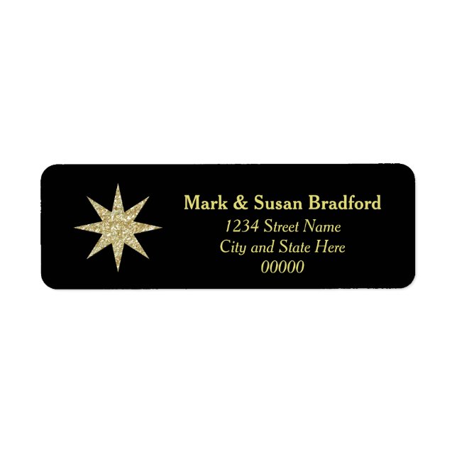 Noël Christian Retour Étiquette - Black/Gold Star (Devant)