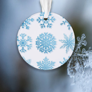 Noël classique aux flocons de neige bleus et blanc