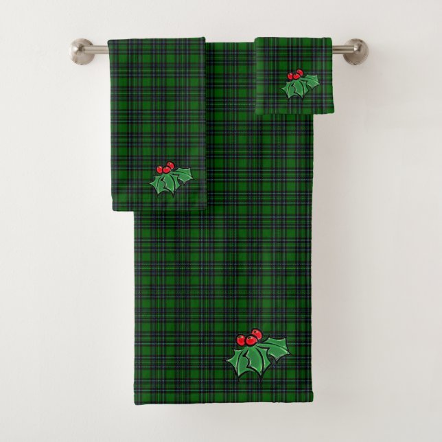 Noël classique vert plaid rouge saint feuille (En situation)