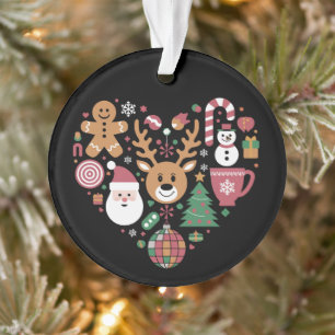 Noël Coeur Amour Icônes Fêtes Noël Père Noël