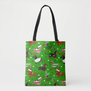 Noël Dachshund Tous les manteaux Sac fourre-tout