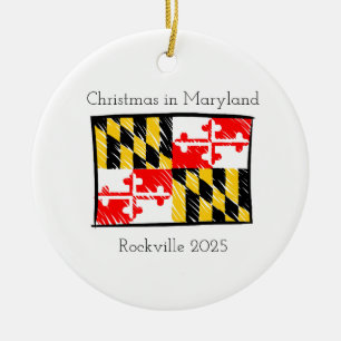 Noël dans le Maryland Ornement personnalisé