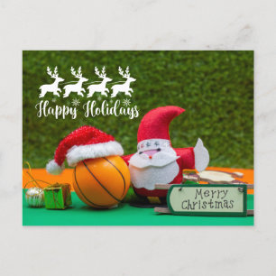 Noël de basket-ball avec carte du Père Noël