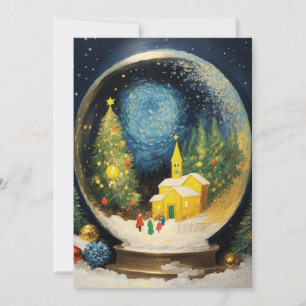 Noël de boule de neige en verre : Cartes de voeux 