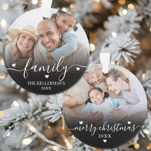 Noël de famille à deux faces avec deux photos