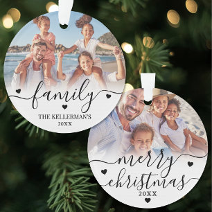 Noël de famille personnalisé double face avec 2 ph