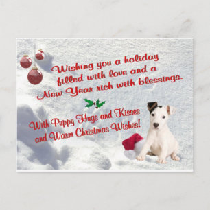 Noël de Jack Russell étreint et embrasse la carte