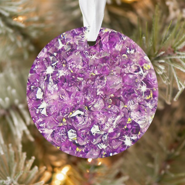 Noël de l'image de la géode mauve personnalisable (Arbre)