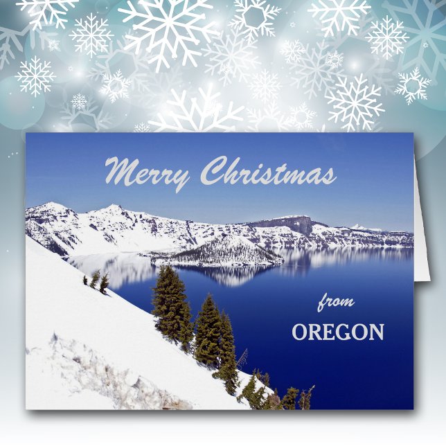 Noël de l'Oregon Crater Lake Carte de voeux (Créateur téléchargé)
