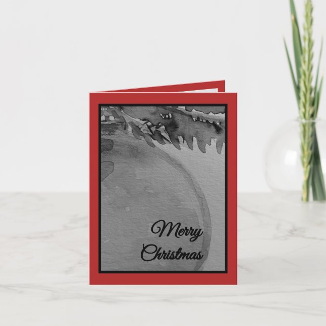 Noël de l'ornement de Crimson - Elégante carte de  (Devant)
