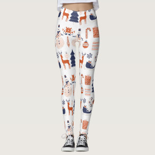 Noël de marque personnalisée en Leggings bleu rose