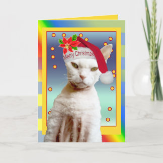 Noël de Meow de Père Noël de chat de la carte |