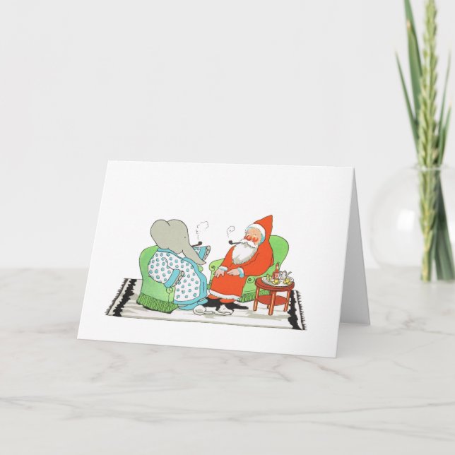 Noël de père, cartes de Noël, Babar l'Eleph (Devant)
