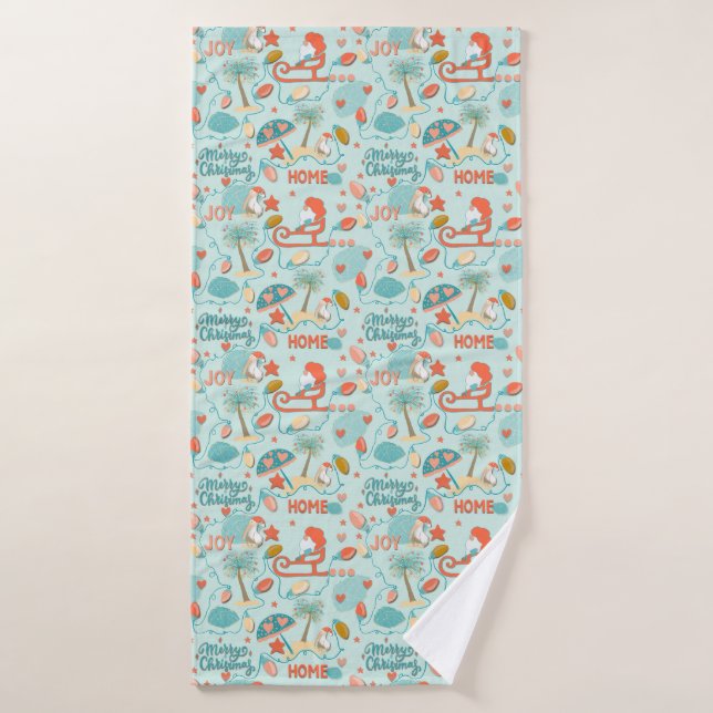 Noël de plage, vacances côtières, Serviette (Serviette de bain)