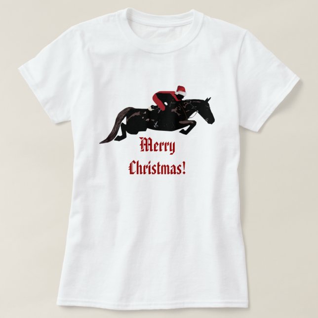 Noël de pullover de cheval de Père Noël (Design devant)