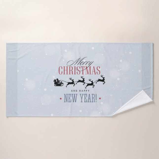 Noël de Santa and his Flying (Serviette de bain)