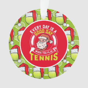 Noël de tennis avec le Père Noël et la raquette