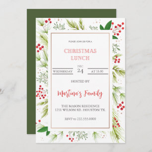 Noël Déjeuner Invitations Fête de Noël