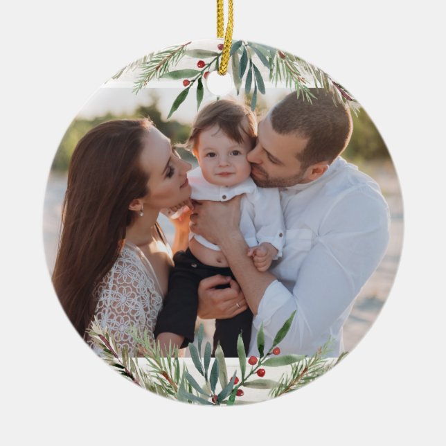 Noël d'hiver Ornement de verdure (Devant)