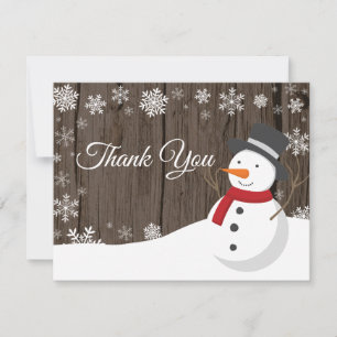 Noël d'hiver Snowman Snowflon Carte de remerciemen
