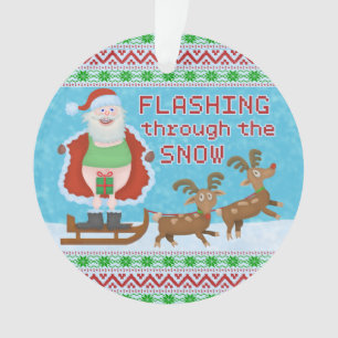 Noël drôle   le père noël clignotant par la neige