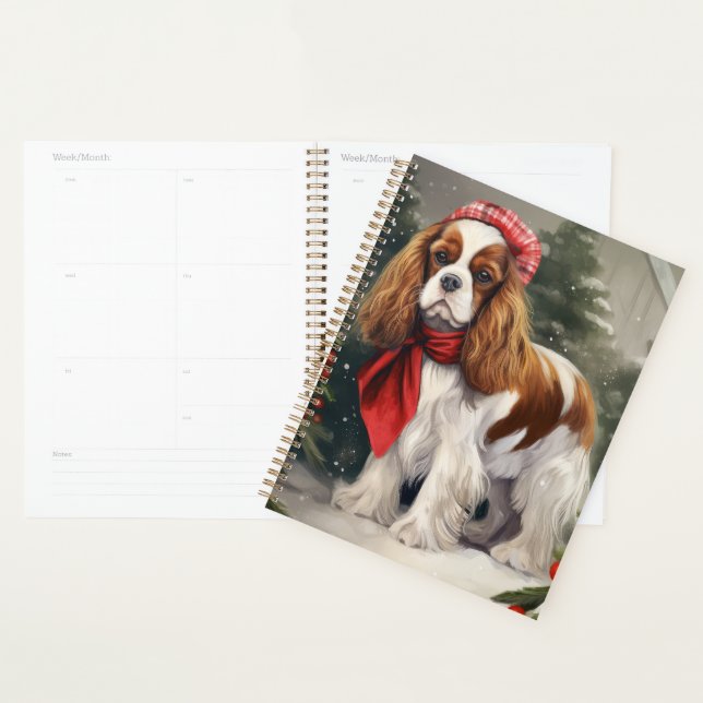 Noël du chien espagnol Cavalier King Charles (Devant avec enveloppe)