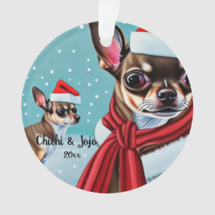 Noël du Chihuahua, ornement de Chien de Père Noël