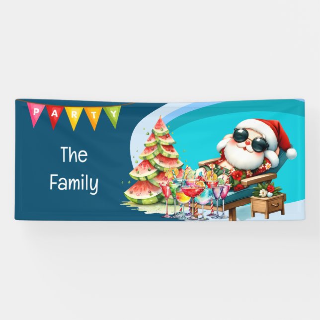Noël du Père Noël en juillet Bannière de la fête d (Horizontal)