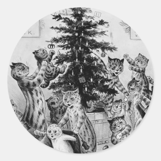 Noël d'un chat - Stickers Louis Wain (Devant)