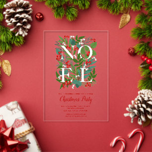 NOEL Elegante Grün-Weihnachten Acryleinladungen